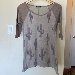 Cactus Print A-line Tee